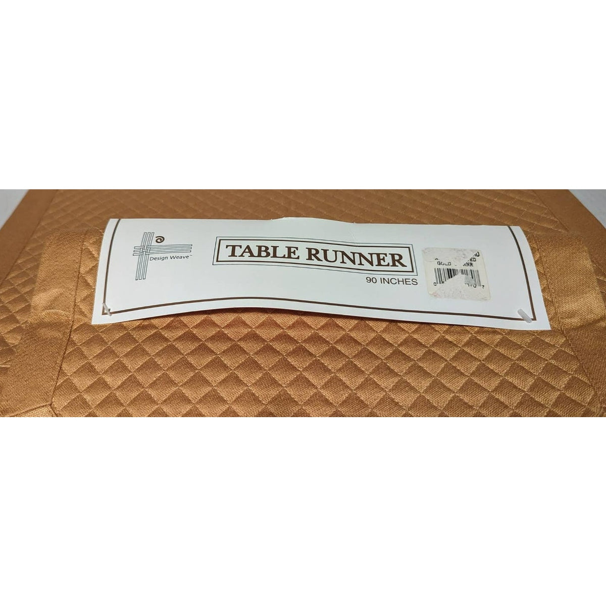 Design Weave Gold Table Runner NWT and 8 Quilted Napkins Yellow Tassel