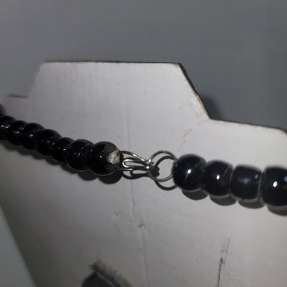 Vintage Black White Ethnic Multi Tier Beaded Necklace Costume Jewelry Fashion