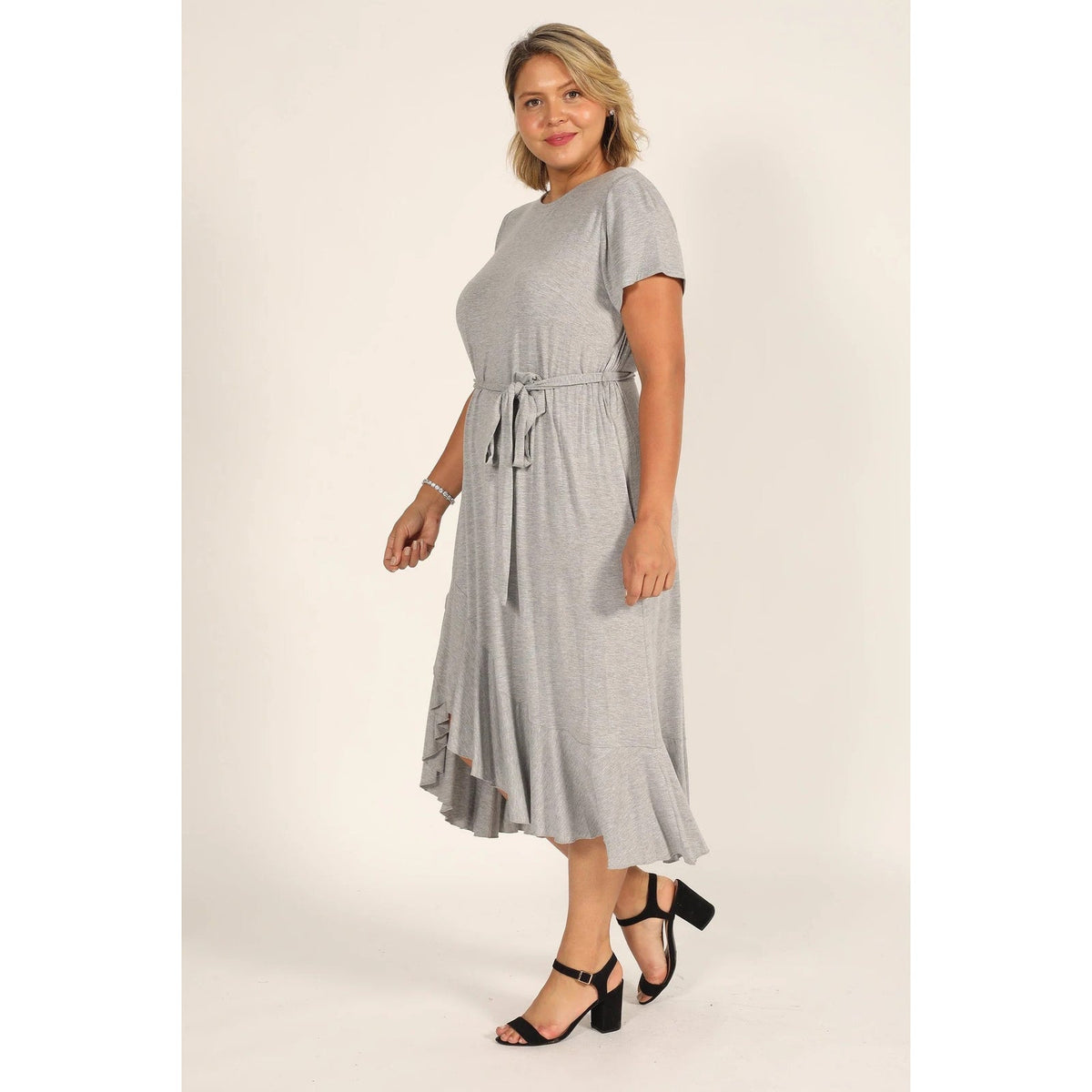 London Times NWT High Low Heather Grey Dress Size 12