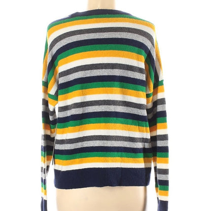 Court & Rowe NWT Bright Gold Pullover Long Sleeve Striped Sweater