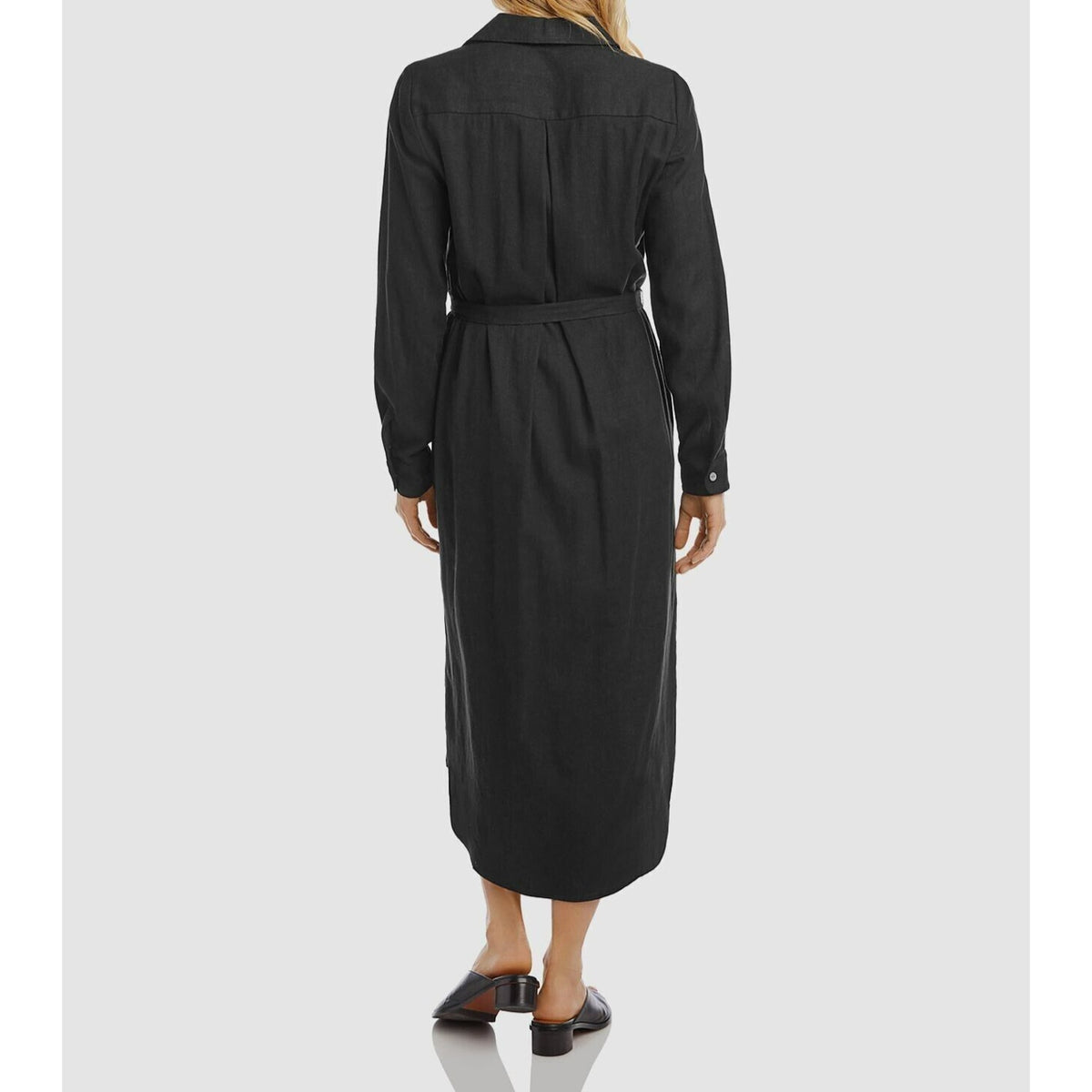 Karen Kane Black Long Sleeve Button-Up Collared Shirt Dress Size 1X NWT