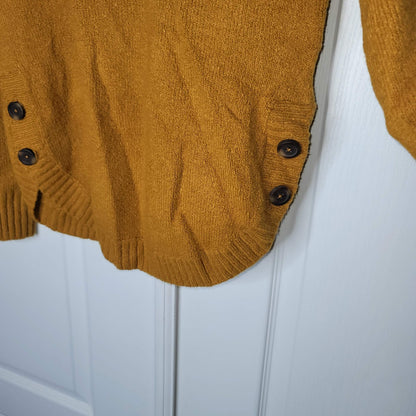 Madewell Demi Side Button Pullover Sweater Crew Neck Antique Gold Size XX-Small