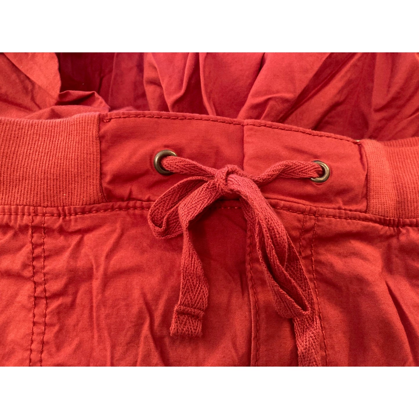 Style&co. Tie Waist Self-Cuff Hem Zip Bermuda Shorts Size Large Coral Depth NWT