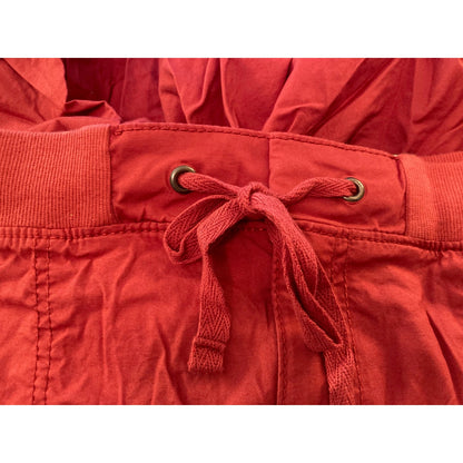 Style&co. Tie Waist Self-Cuff Hem Zip Bermuda Shorts Size Large Coral Depth NWT