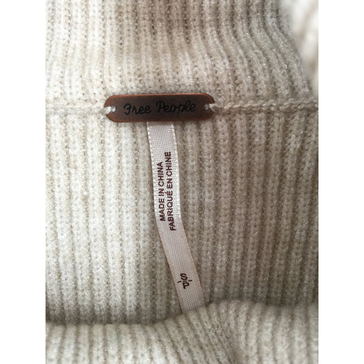 Free People OVERSIZED slouchy Turtleneck Tunic Sweater Oatmeal Heather NEW Small