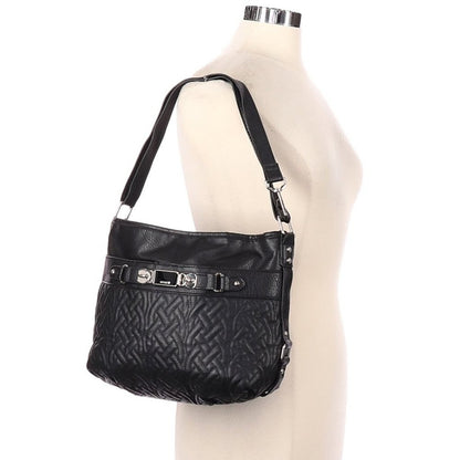 Rosetti Shoulder Bag silver Metal Accents Classic Black crosshatch pattern