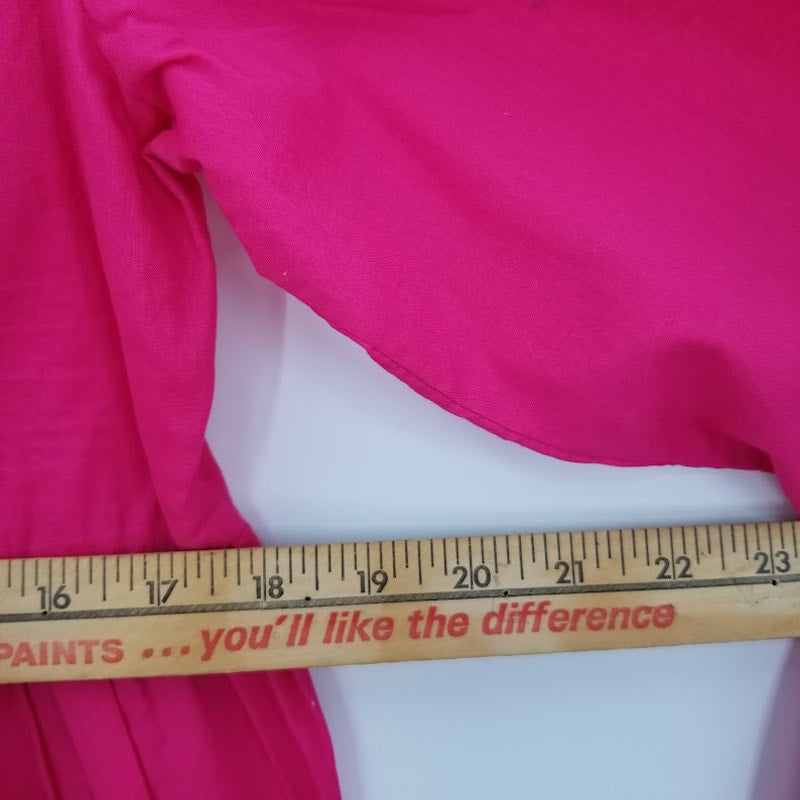 Diane Gilman NWT Embroidered Pink Long Sleeve Blouse Size Large