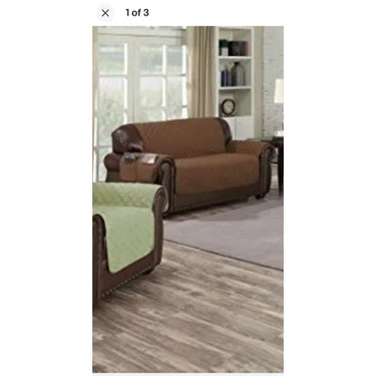 Duck River Textile Chocolate Wallace Sofa Cover with Pockets NEW