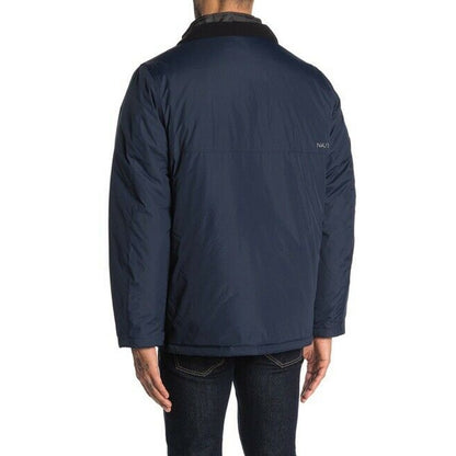 Nautica Shell & Quilted Liner Hooded Jacket Long Sleeves Water-Resistant Large