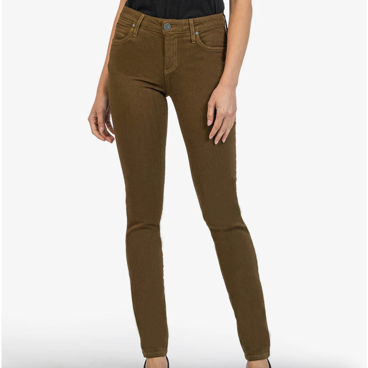 KUT NWT Diana Relaxed Fit Skinny Jeans In Swamp Size 6