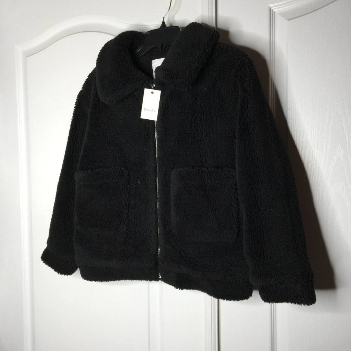 Elodie Wubby Faux Fur Jacket Zip Long Sleeves Size Large