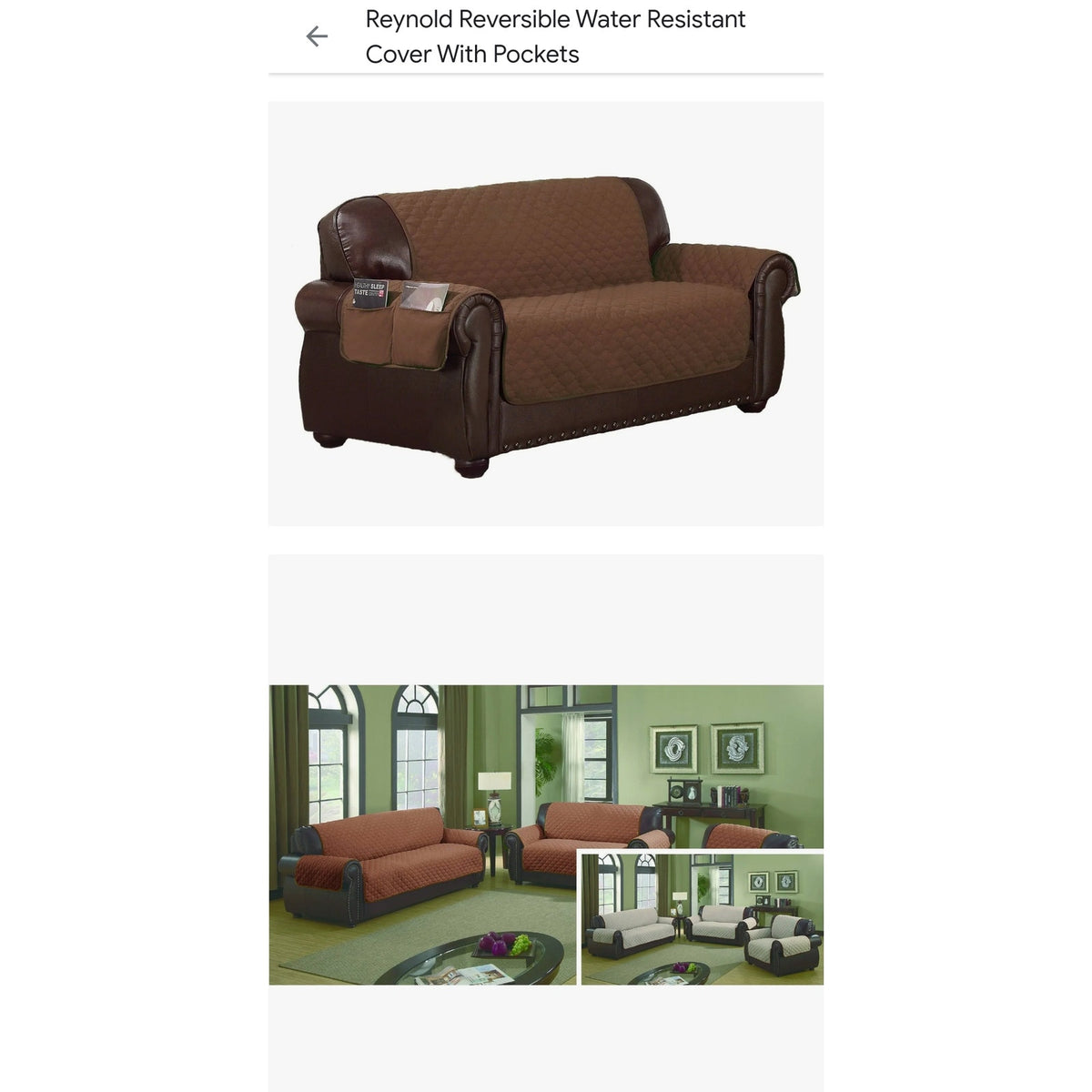 Duck River Textile Chocolate Wallace Sofa Cover with Pockets NEW