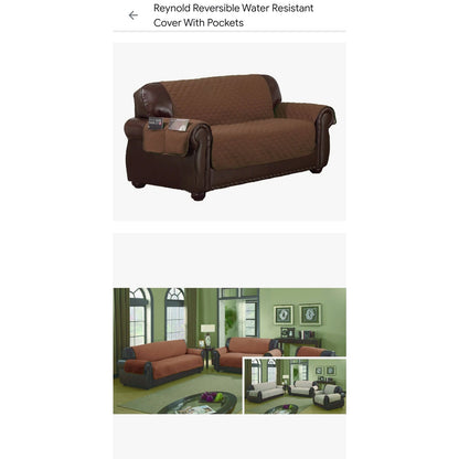Duck River Textile Chocolate Wallace Sofa Cover with Pockets NEW