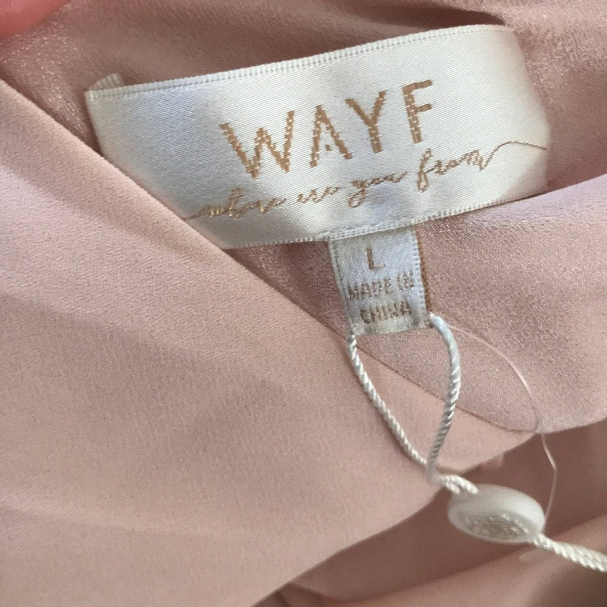 WAYF Penny One Shoulder Gown DAMAGED hem due to rolling rack never worn LARGE