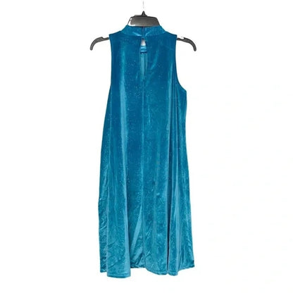 HARPER CANYON Kids' Sparkle Velour Dress XL Extra Large 14/16 Teal Ocean NWT