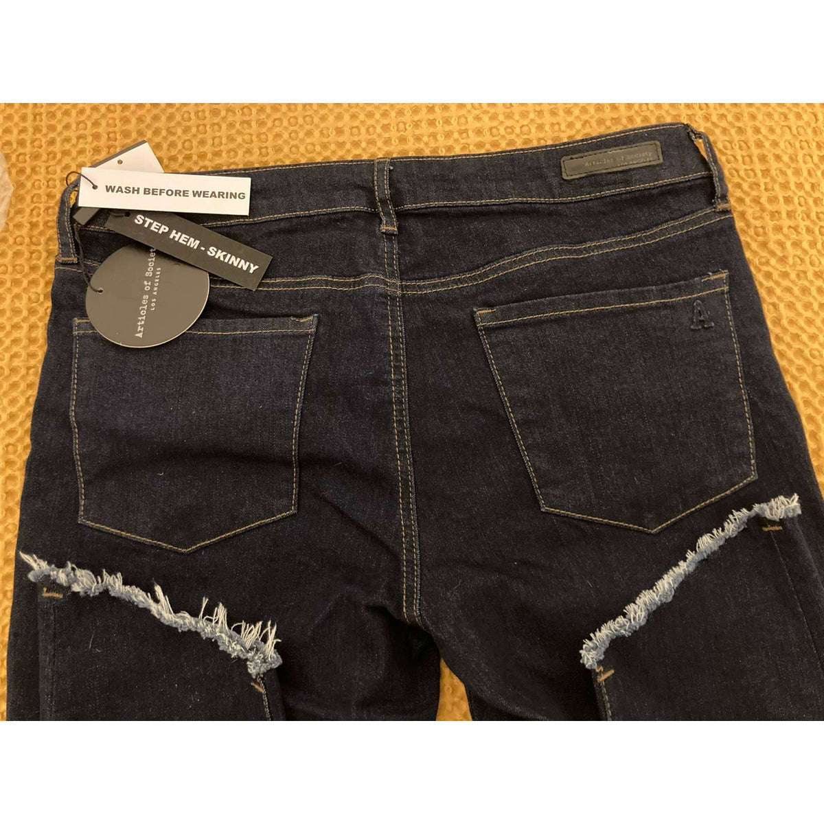 Articles of Society Womens Soft Step Hem Skinny Jeans Size 29/US 8 Dark Blue NWT