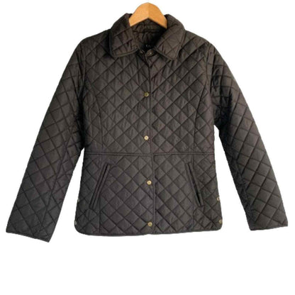 Ralph Lauren Snap Front Quilted Jacket Sz SP / Small Petite Black NWT