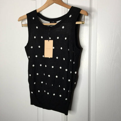 NWT Halogen Patterned Knit Tank Top Polka Dot Size Medium