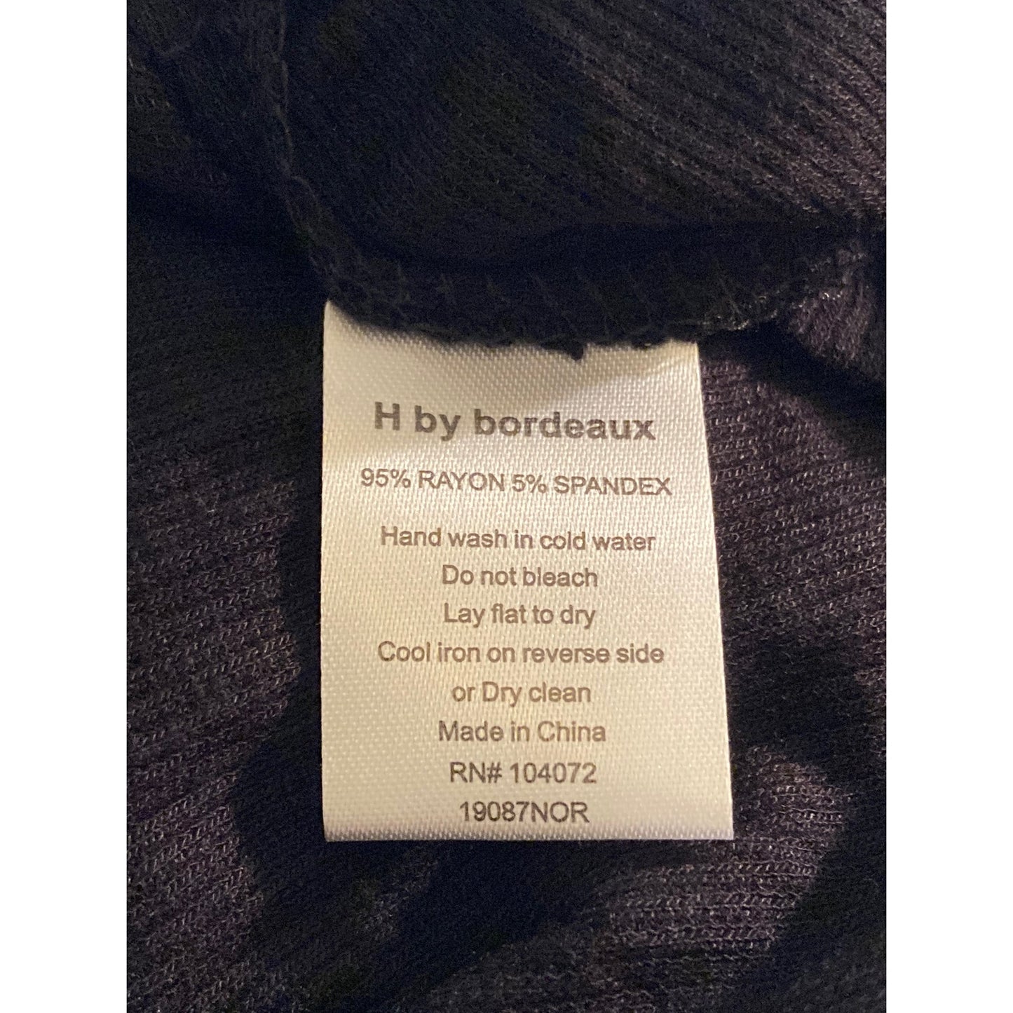 H by Bordeaux Split Back Long Sleeve Rib Knit Sweater XS/Extra Small Black NWT