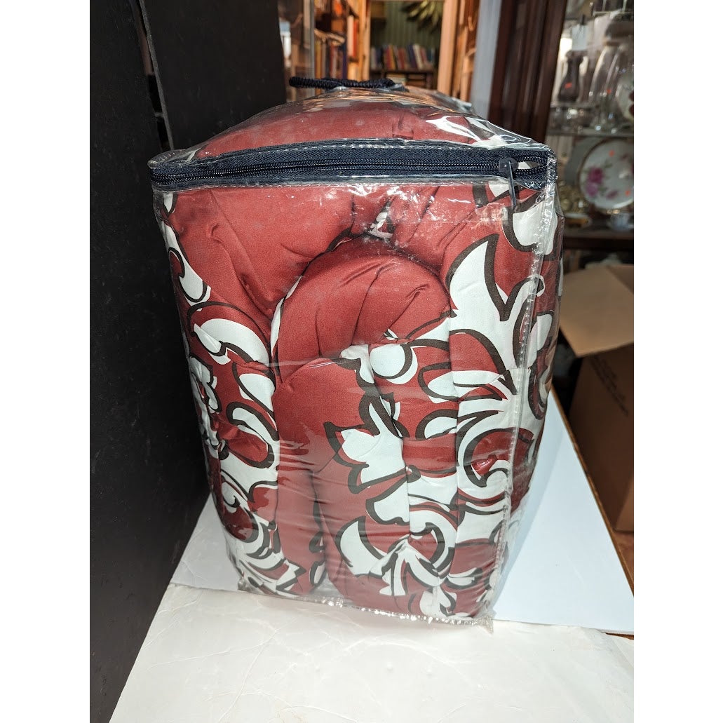 Charter Club Damask Designs Outline  3 PC Duvet Cover Set Maroon Red King NEW