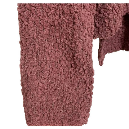 Bobeau Popcorn Turtleneck Sweater Large Mauve/Dusty Rose NEW Bubble Plush Hi Low