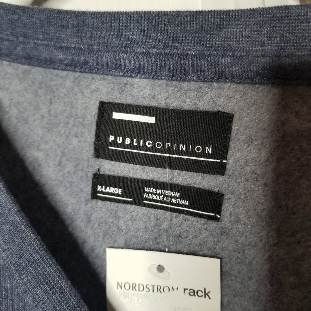 NWT Public Opinion Blue Crew Neck Sweatshirt Front Yoke XL