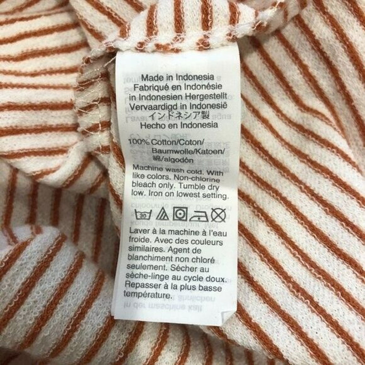 Madewell V-Neck Bubble-Sleeve Top M3092 Size Large Mystique Stripe Cider NWT