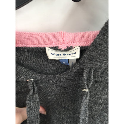 Court & Rowe Wool/Alpaca Pullover Hoodie Long Sleeve Stripe Gray Small NEW