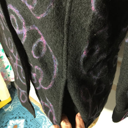 Carole Little Women’s Button-Up Coat Jacket Long Sleeved Wool Black Size Large