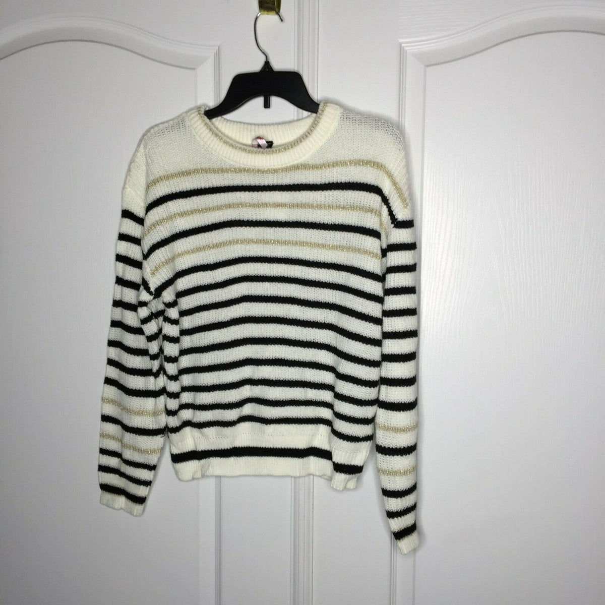 Love by Design Stripe Pullover Sweater Long Sleeves Crew Neck X-Large NWT