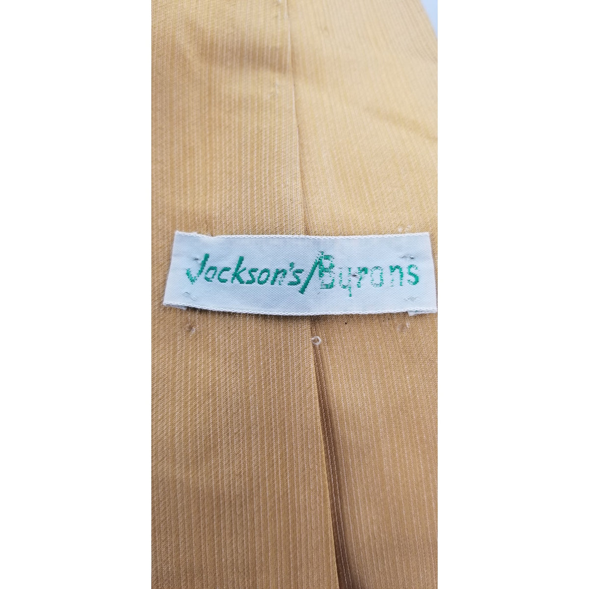 Vintage J Byrons Swiss Silk Mens Neck Tie Gold Yellow SQUARE BOTTOM WIDE
