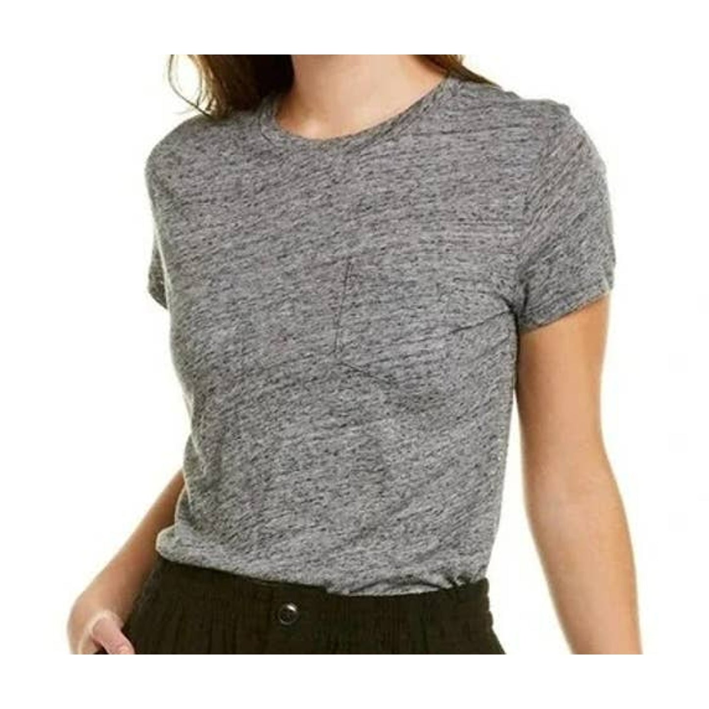 Madewell Ultra Soft Cotton Crew Neck Pocket Tee Size XXS Heather Pewter NWT
