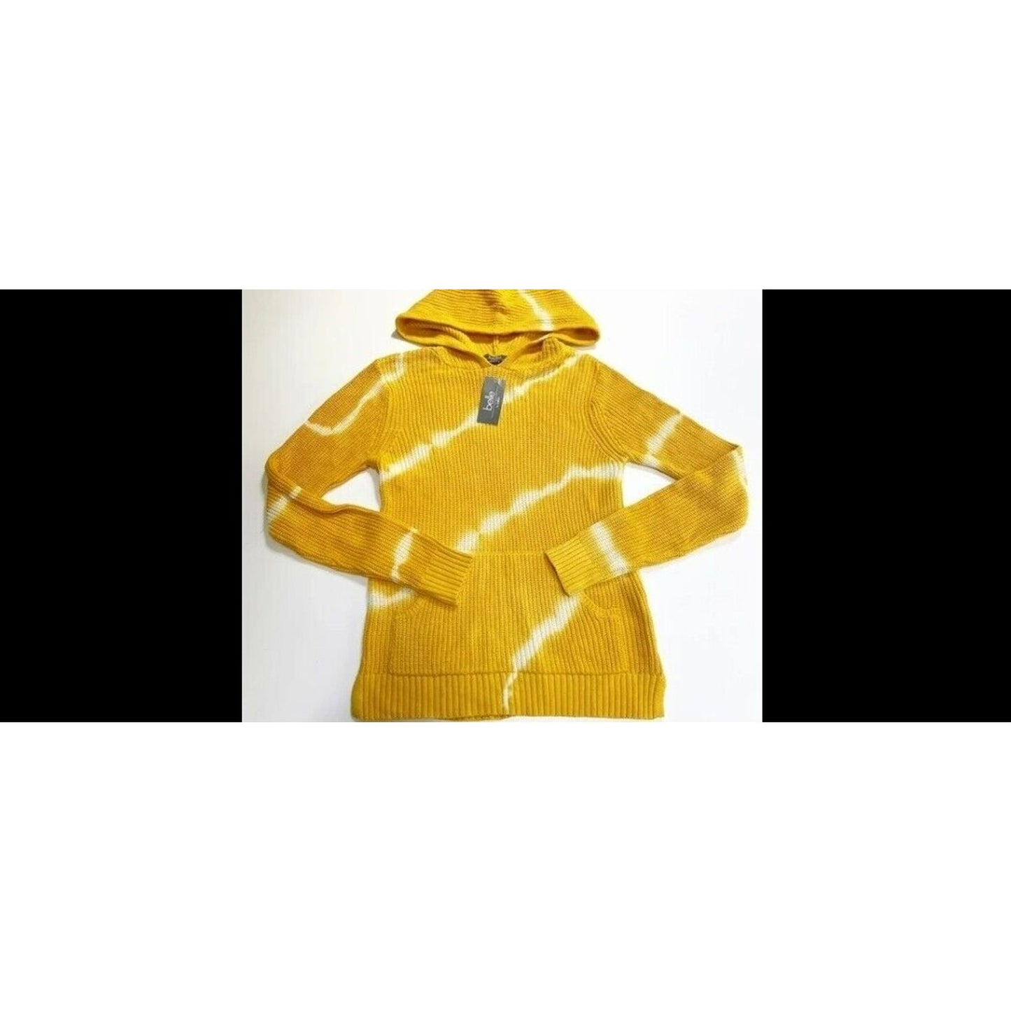 Belle Belldini Gracie Hooded Tie Dye Knit Sweater XL/Extra Large Honey Gold NWT