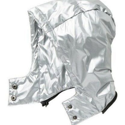 Urban Republic Silver Puffer Jacket Hood Long Sleeves Medium 5/6 Childs Girls