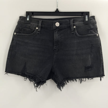 Hudson Denim Gemma Frayed Denim Cutoff Shorts Lady Luck Black Size 25 orig. $115