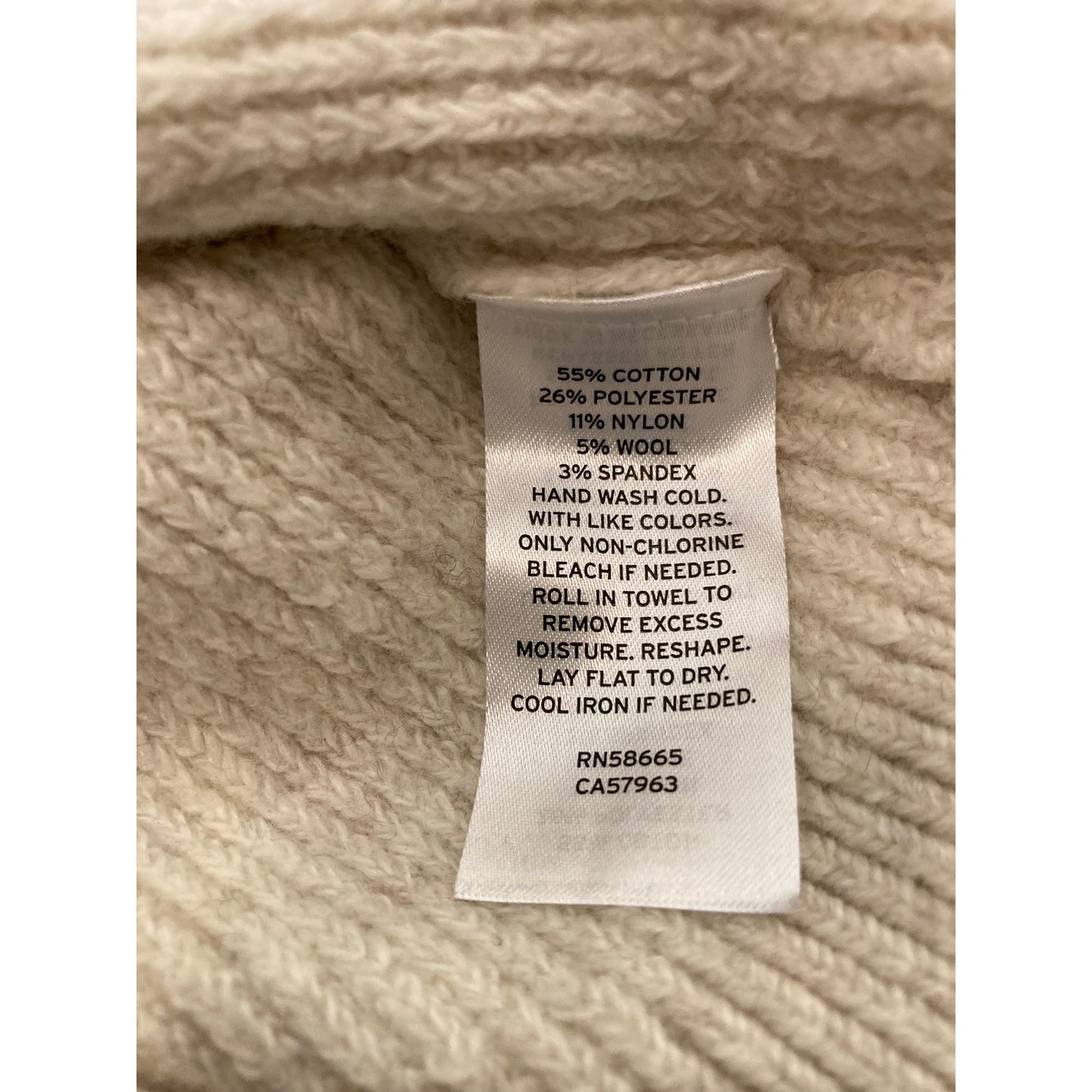 Treasure & Bond Quarter Zip Mock Neck Sweater Sz Small in Beige Oatmeal NWT
