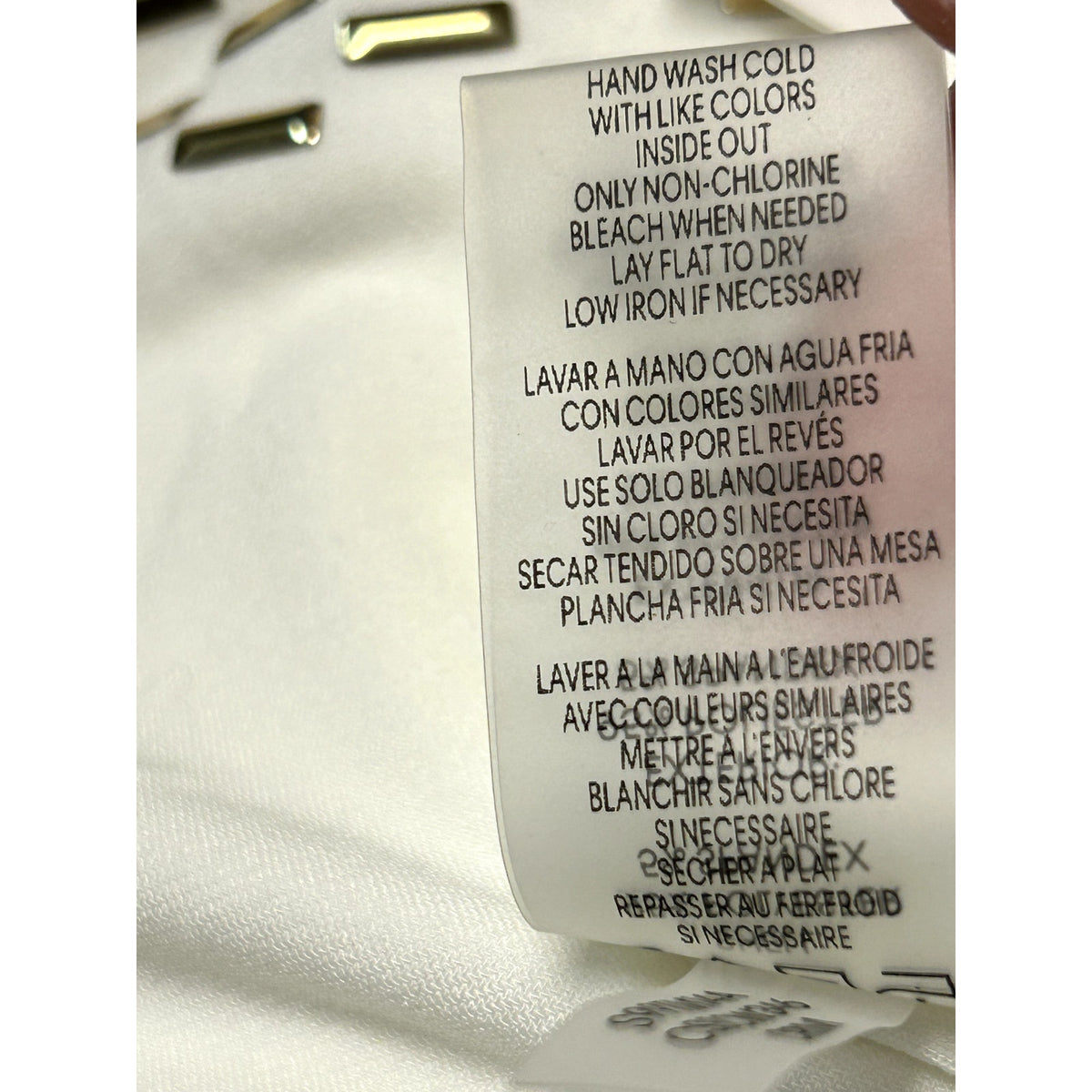 Calvin Klein NWT Gold Embellished-Neck Blouse Top Cream Size Small