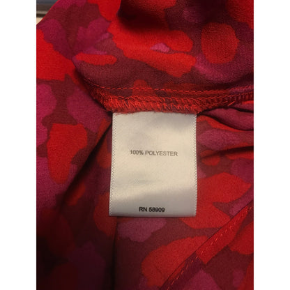 Gibson Latimer NWT Long Sleeve V-neck Red & Pink Blouse Medium Top