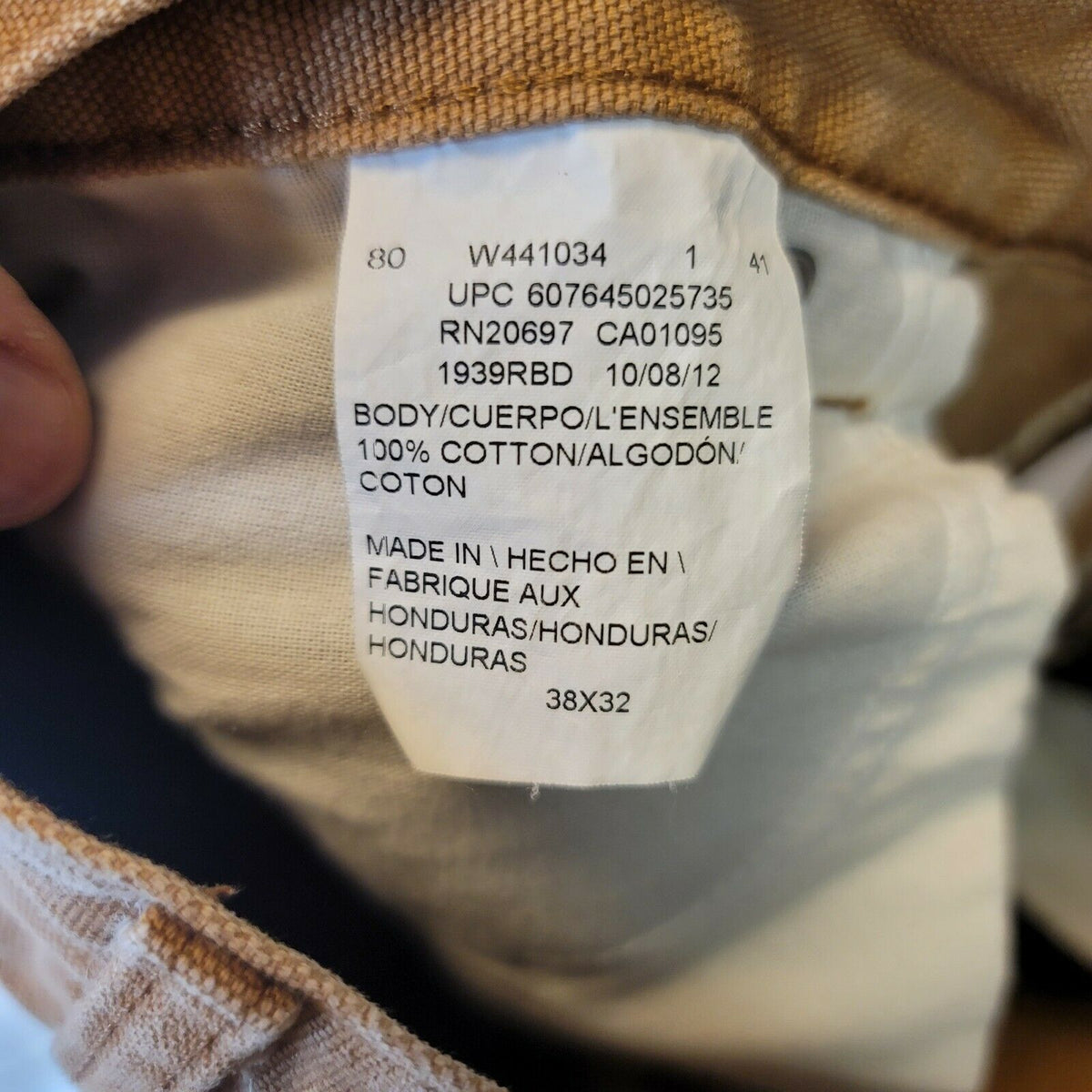Dickies Straight Leg Khaki Work Pants Button & Zip Fly Tan 38 X 32
