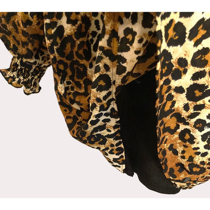 Kenedik Animal Print Square Neck Crisscross V-Back Mini Dress Sz Small Multi NWT
