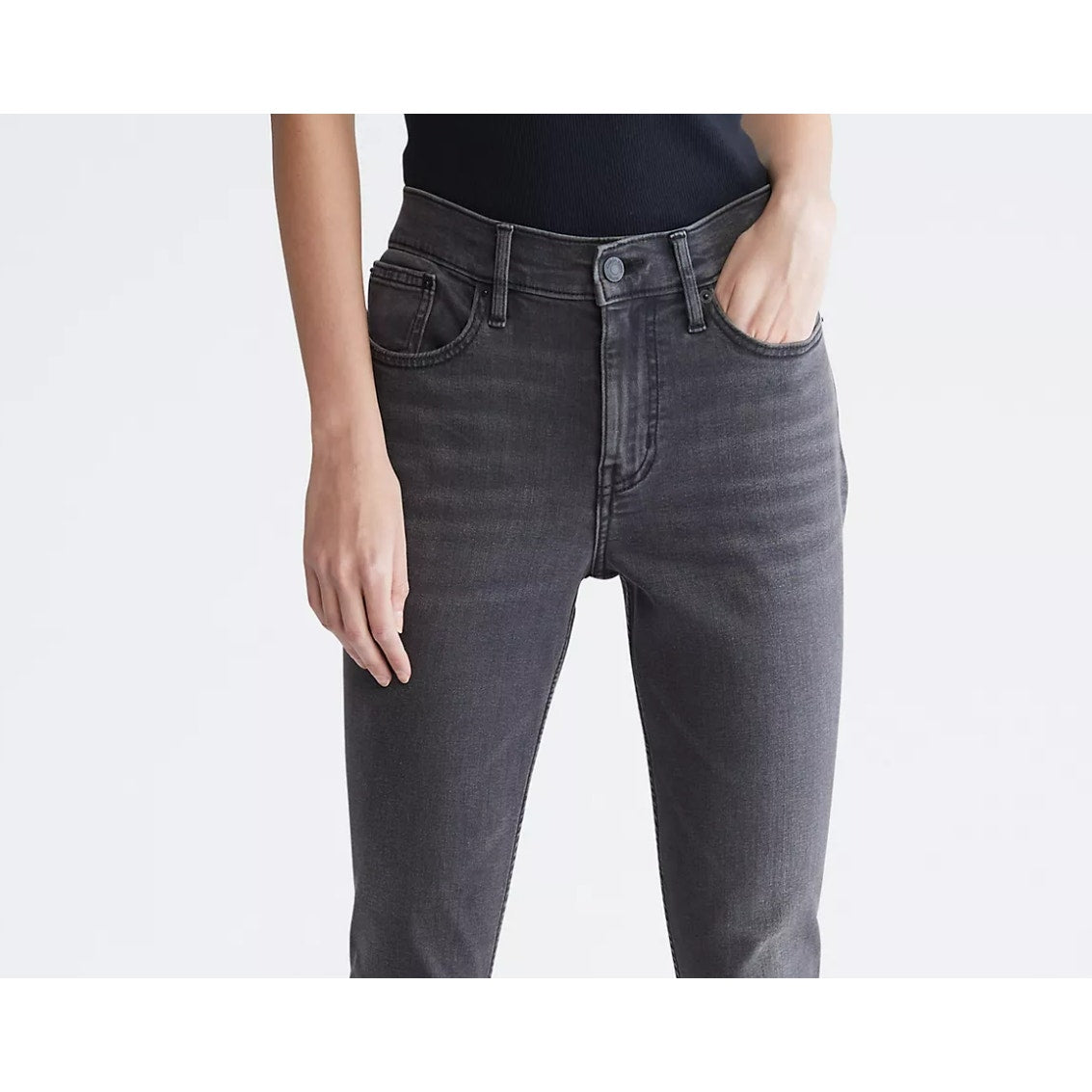 Calvin Klein Women's High Rise Skinny Ankle Length Jeans Size 27 Black NWT