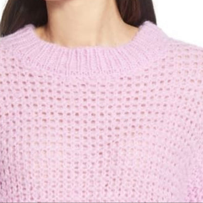 Chelsea28 Purple Crewneck Knit Sweater purple ish pink XXS oversized