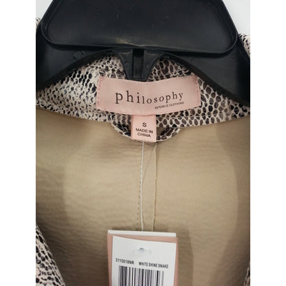 Philosophy Apparel Snake Print Faux Suede Leather Moto Jacket Sz Small NEW
