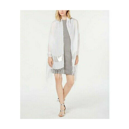 INC International Concepts Fringe Sequin Party Wrap Scarf Ivory One Size NWT