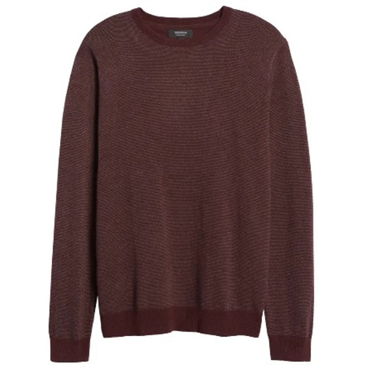 Nordstrom NWT Men's Bird's Eye Crewneck Sweater Burgundy Fudge Large
