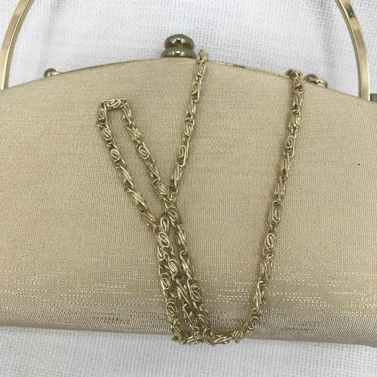 Vintage Women's Party Gold Clutch Hand Purse Bag Gold Chain Hard side