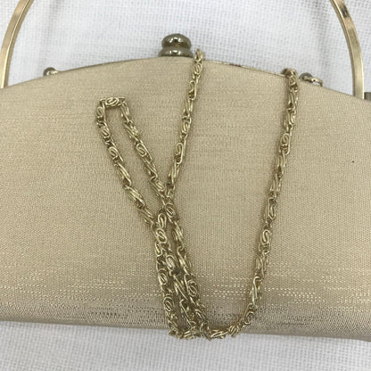 Vintage Women's Party Gold Clutch Hand Purse Bag Gold Chain Hard side