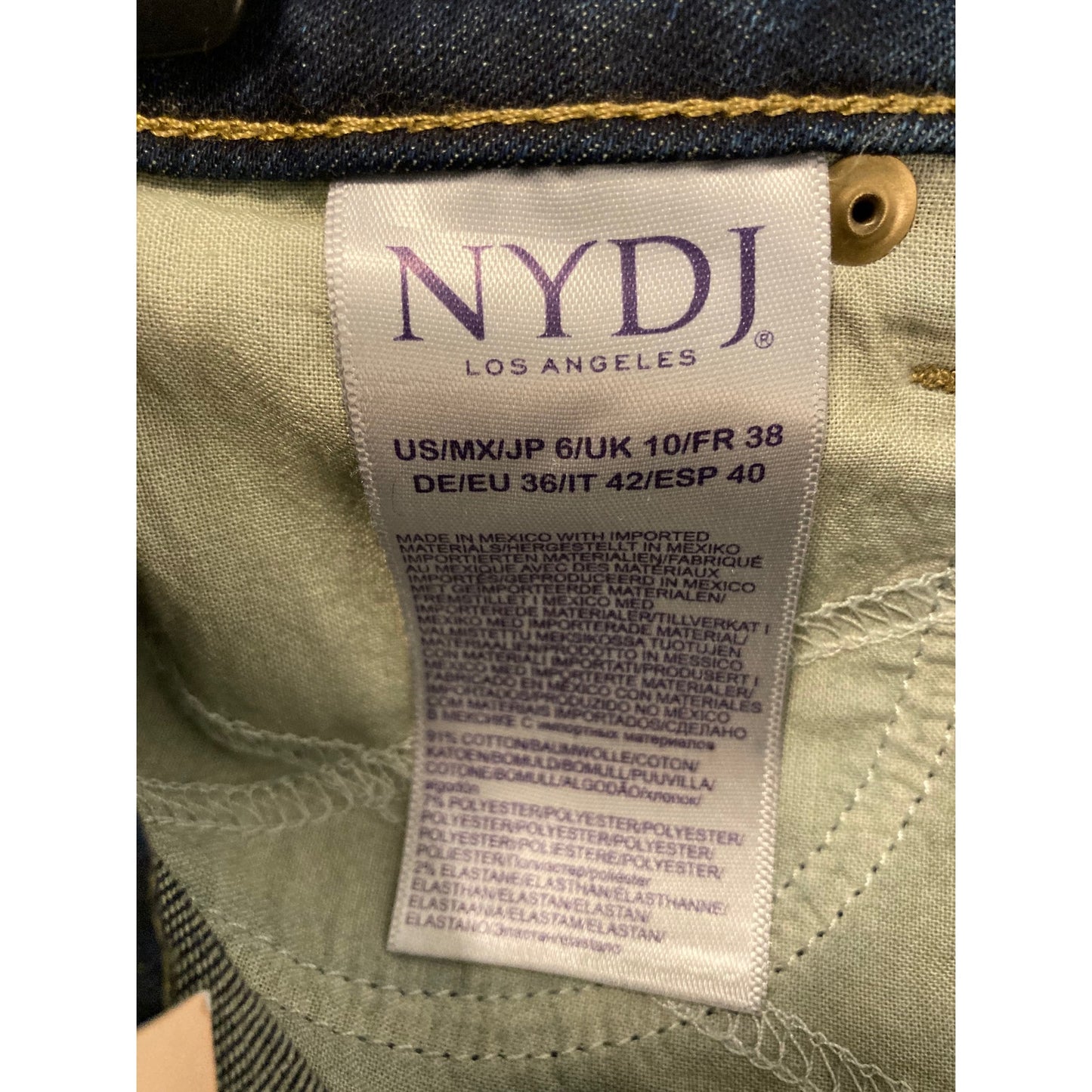 NYDJ Marilyn Straight Crop Cuff Jeans Size 6 in Bezel Blue Dark Wash NWT