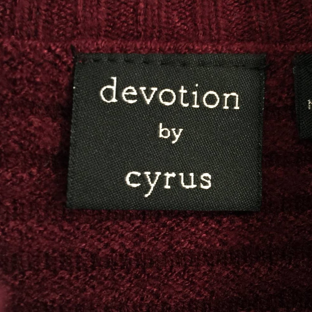 Devotion Cyrus Pullover Sweater Long Sleeve Turtleneck PORT  Burgundy Size LARGE