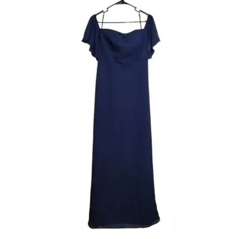Levkoff Flutter Sleeve Full Length Dress NWT Lined Off the shoulder Size 10